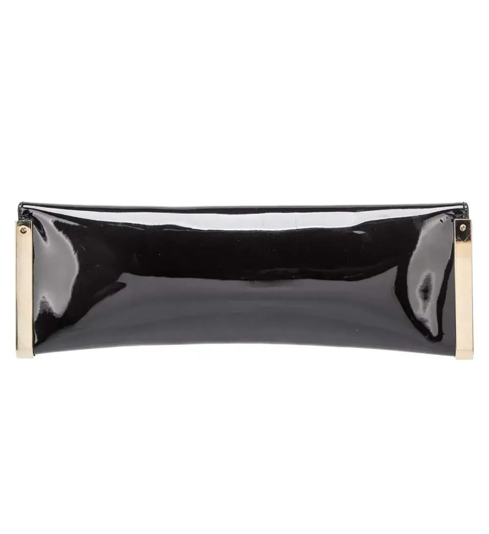 Vintage Gucci x Tom Ford Romy Patent Leather Black Mirror Lucite Clutch